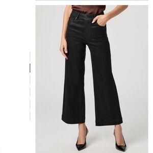 Paige wide leg Anessa coated black pants